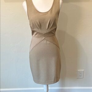 Rachel Zoe sleeveless V-Neck Tan Mini Dress